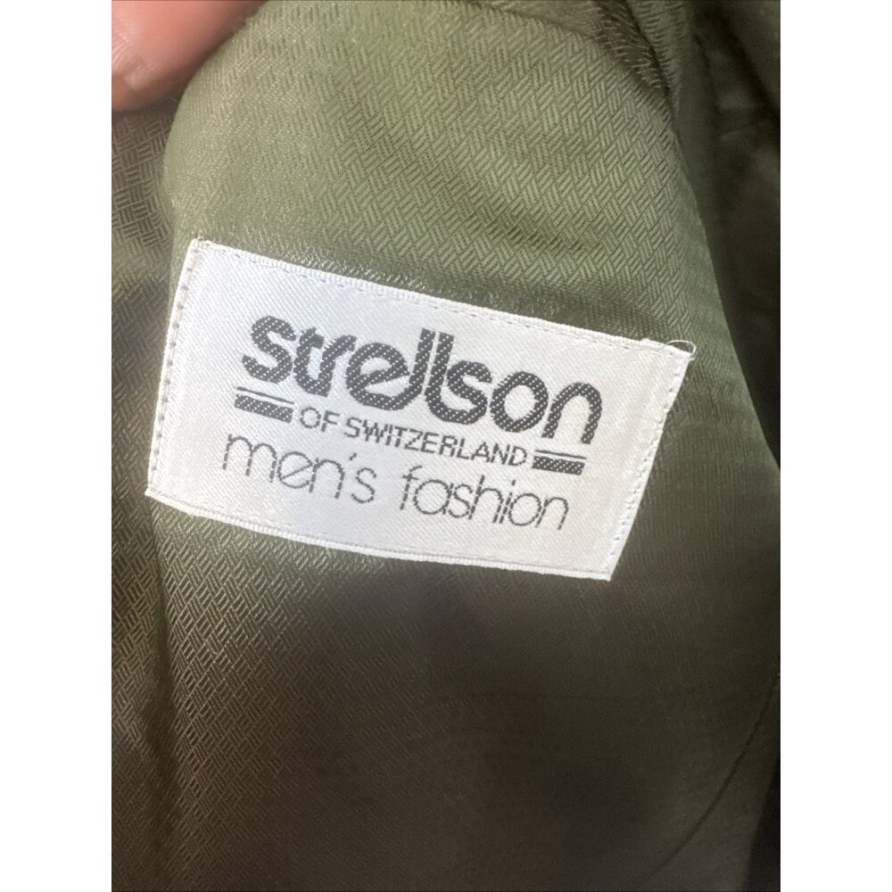 Strellson Switzerland Wool Sport Coat Blazer Mens 42S Short Mustard Windowpane - Picture 7 of 10